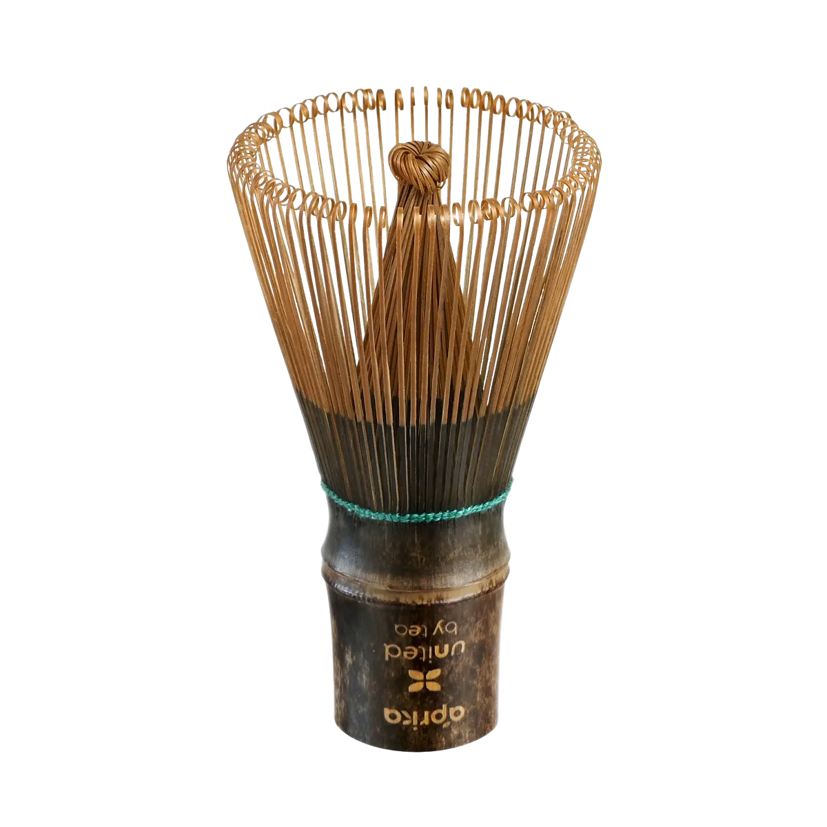 Aprika Life Dark Bamboo Matcha Whisk 100 Prongs - Thin Lightweight & Thick Eco-Friendly Chasen for Perfect Matcha Experience