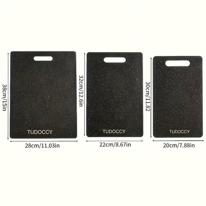 3pcs/SET Kitchen Chopping Board, Two -color Large, Medium, Small -sized 3 -piece Set Of Cutting Board, Excluding BPA Cutting Board, Plastic Cutting Board With Easy Shaking Handle, Non -porous Meat Cutting Board