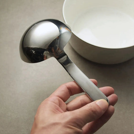 Stainless Steel Thickened Deep Soup Ladle Short Handle Big Round Head Spoon Drink Soup Ladle Eat Noodle Spoon