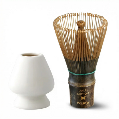 Aprika Life Dark Bamboo Matcha Whisk 100 Prongs - Thin Lightweight & Thick Eco-Friendly Chasen for Perfect Matcha Experience