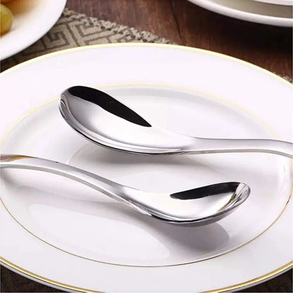 6- Heavy Weight Soup Spoons,Stainless Steel  Soup Spoon with  Short Handle for Ramen, Curry, Cereals