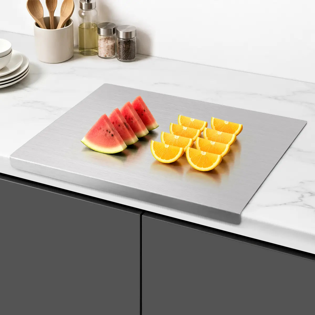 Stainless Steel Metal Chopping Board - Non-Slip Rectangle, Durable, Hygienic, Modern Design, Easy-Clean Surface Saves Prep Time, Stays Put Cutting, Wipes Clean Fast for Home & Pro Use (Home & Party Supplies Gift Option),sohochic