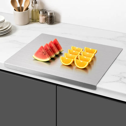 Stainless Steel Metal Chopping Board - Non-Slip Rectangle, Durable, Hygienic, Modern Design, Easy-Clean Surface Saves Prep Time, Stays Put Cutting, Wipes Clean Fast for Home & Pro Use (Home & Party Supplies Gift Option),sohochic