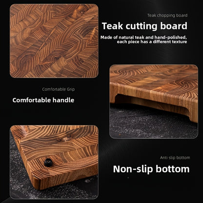 Premium Teak Wood Cutting Board - 0.98" Thick, Stand-Up Design for Easy Storage, Perfect for Fruits & Steaks, Food-Safe Kitchen Essential