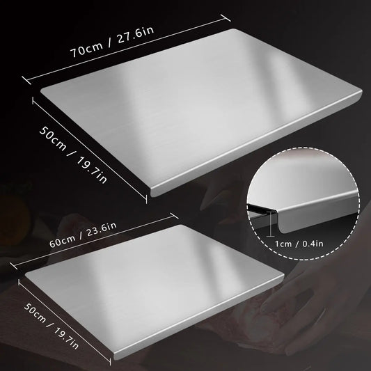 Stainless Steel Metal Chopping Board - Non-Slip Rectangle, Durable, Hygienic, Modern Design, Easy-Clean Surface Saves Prep Time, Stays Put Cutting, Wipes Clean Fast for Home & Pro Use (Home & Party Supplies Gift Option),sohochic
