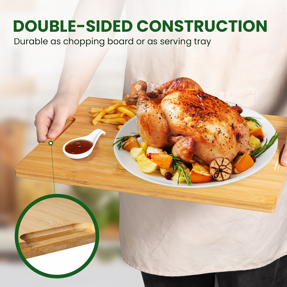 4pcs Oversized Bamboo Cutting Board, Equipped With Cutting Board Rack, Kitchen Gadgets, Juice Groove, Knife Friendly, Multifunctional Board, The Best Gift For Family, Friends And Relative. Memorial Day, Spring Essentials, Mother'S Day Gift