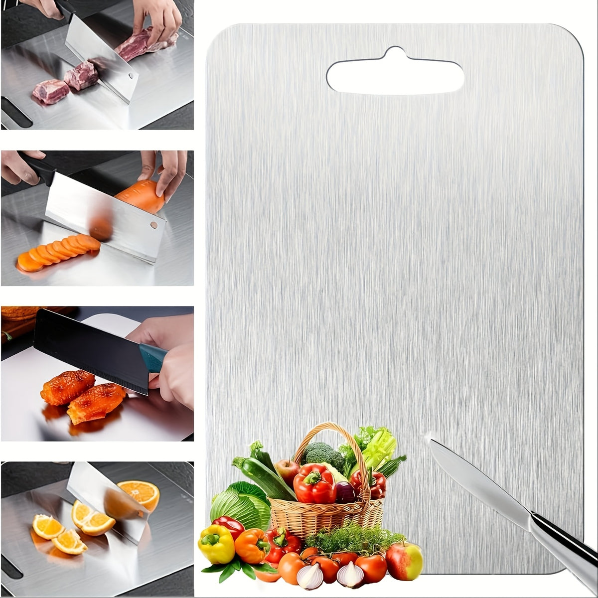 Kitchen Titanium Metal Chopping Board, 2026 New Upgraded, Large/small Size Chopping Board, Double-sided Durable Metal Chopping Board, Suitable for Fruits, Vegetables And Meat, Must-have Kitchen Tool for Restaurants