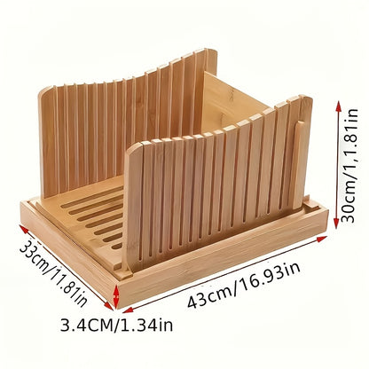 Foldable Bread Slicer with Crumb Tray - Bread Cutting Board and Crumb Collector