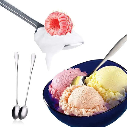 Stainless Steel Sturdy Thick Long-Handled Spoons (8 Counts), Coffee, Ice Cream & Tea Spoons, Soup Spoons Stainless Steel, Modern Household Cutlery Set, Kitchenware & Tableware Accessories, Utensils